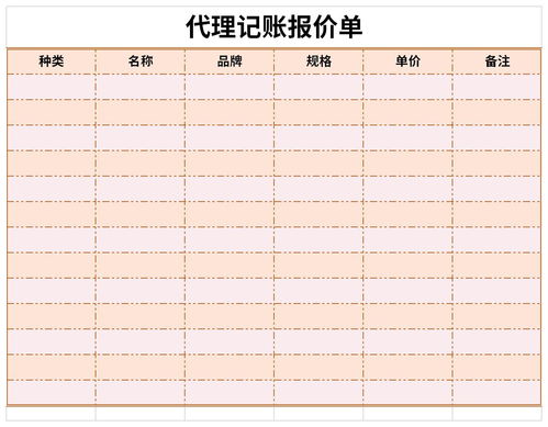 代理記賬報(bào)價(jià)單下載 代理記賬報(bào)價(jià)單excel表格式下載