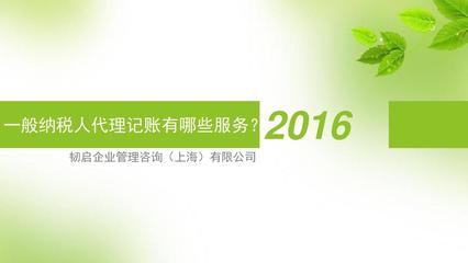 一般納稅人代理記賬有哪些服務PPT
