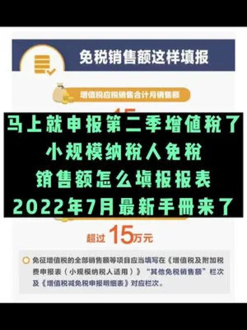 馬上申報(bào)第二季度增值稅了,小規(guī)模你免稅銷售額怎么填報(bào)呢,2022年7月最新手冊來了 財(cái)稅咨詢 記賬報(bào)稅 企業(yè)服務(wù)